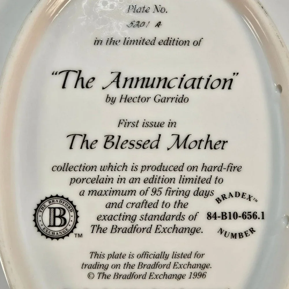 The Annunciation COLLECTOR PLATE 1st Issue In 